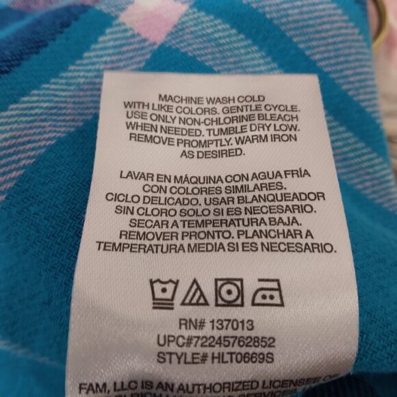 Woolrich | Plaid Flannel Shirt Blue Pink Cotton | Size XXL - Picture 9 of 10